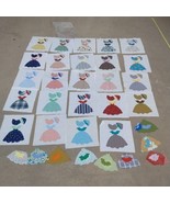 Vintage Sun Bonnet Sue Quilt Blocks Hand Quilted Cotton Muslin  - $40.58