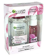 Garnier SkinActive Cleanse &amp; Prep On the Go Micellar Cleansing Water/Fac... - £9.60 GBP