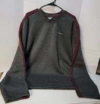 Eddie Bauer Sweater Men&#39;s 2XL Long Sleeve Grey &amp; Burgundy  - £9.72 GBP