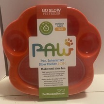 PAW 2 in 1 Slow Mini Slow Feeder for Small Dogs Orange Level Easy - $14.49