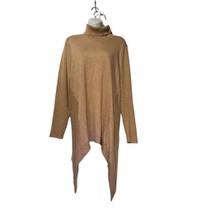 Chico’s 2 Featherweight Brown Asymmetrical Turtleneck Cashmere Sweater L - $29.69