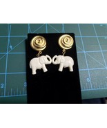 1x Vintage Elephant Dangle Earrings 3D Free Shipping! New - £11.85 GBP