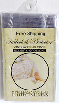 Tablecloth Protector Window Clear 60&quot; x 90&quot; Oblong Wipes Clean Protects ... - $14.84