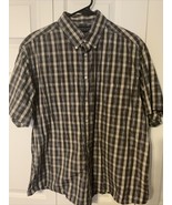 Roundtree &amp; Yorke Button-Down Shades of Brown Check Shirt Men&#39;s Size XL - $16.70 CAD