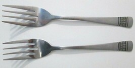 Set of 2 Utica Richfield Solid Dinner Forks 6 1/4&quot; Stamped Utica Stainless Korea - £5.98 GBP