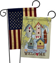 Welcome Birdhouse Village - Impressions Decorative USA Vintage - Applique Garden - £24.83 GBP