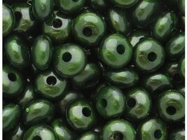 BeadTin Green Shimmer Pearl 14mm Cushion Plastic Craft Beads (40pcs) - $2.49