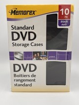 10 Pack Dvd Cd Cases Video Game Case Brand New Sealed Memorex Storage Black Nib - £9.30 GBP