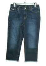 Nine West Capri J EAN S Size 6 Dark Blue Straight Leg Flat Front Roll Cuff Pockets - £13.10 GBP