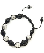 Crystal Ball with Rhinestones New Buddhist Adjustable Macrame Bracelet 1277 - $29.99