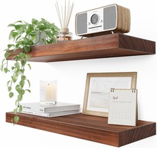 Amada Homefurnishing Pine Wood Floating Shelves, Solid Wood Wall, Amfs30Wn - $44.99