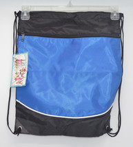 Black Blue Pizzazz ST10 String Pack Royal Drawstring Backpack NWT - $12.73