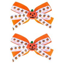 Halloween Pumpkin Hair Bows Clips Orange Dual-Layered Grosgrain Ribbon - $127.04 MXN Halloween Pumpkin Hair Bows Clips Orange Dual-Layered Grosgrain Ribbon - $127.04 MXN