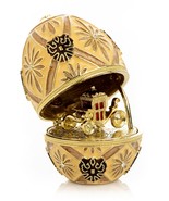 Keren Kopal Gold Egg  with carriage Trinket Box Handmade with Austrian C... - $2,223.05 MXN