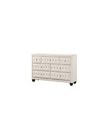 Sophia Modern Crystal Tufted Velvet Upholstery 7-Drawer Dresser, Cream - €907,03 EUR