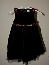 Gymboree Christmas Dress Holiday Classics Black Velvet Red Plaid Tulle 18-24M - £19.92 GBP