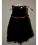 Gymboree Christmas Dress Holiday Classics Black Velvet Red Plaid Tulle 1... - £19.57 GBP