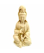 KWAN YIN STATUE 6&quot; Off White Resin Buddhist Goddess HIGH QUALITY Deity G... - €20,78 EUR