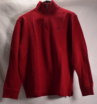 POLO Ralph Lauren 1/4 Zip Sweater 100% Cotton Red L - £27.54 GBP