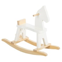 Toddler Rocking Horse, Natural and White Finish - USA Handcrafted - £151.02 GBP