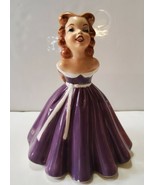 Vintage Springtime Girl Figurine w/ Hat 7&quot; HOLLAND MOLD Ceramic Hand Pai... - £29.53 GBP