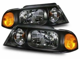 Lincoln Navigator 1998-2002 Black Headlights Head Light Front Lamps Pair New - $376.19