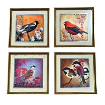 MCM Color Etch Foil Framed Prints Birds of America by Tom Dolan Set of 4 Vintage - £24.51 GBP