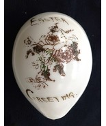 Antique Victorian Hand Blown Milk Glass Easter Greeting Egg 4&quot; Hand Painted - $739.20 MXN
