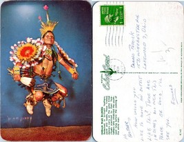 Indian War Dancer Bedecked In Brilliant Feathers Posted 1951 VTG Postcard - £7.51 GBP