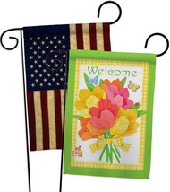 Welcome Flower Bouquet - Impressions Decorative USA Vintage - Applique G... - £24.35 GBP