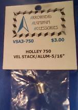 Scale Detail Accessories / Holley 750 Aluminum Velocity Stack - 5/16&quot; (3) - $3.00