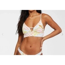 Billabong Tropic Jungle V-Neck Cami Bikini Top White Colorful S - £18.97 GBP