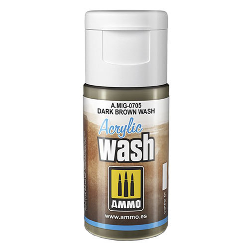 Ammo by MIG Acrylic Wash 15mL - Dark Brown - $14.94