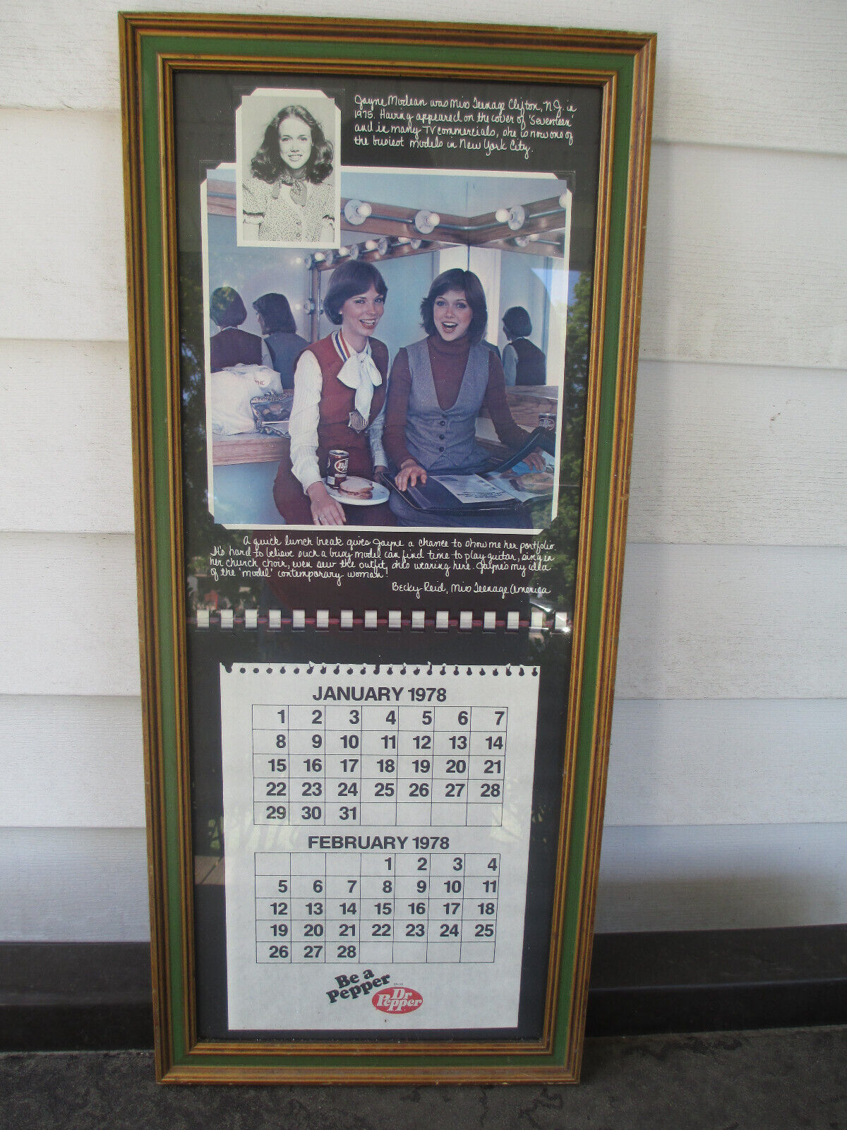Dr Pepper 1978 Bottlers Calendar Jayne Modean Miss Teenage America Becky Reid - $24.75
