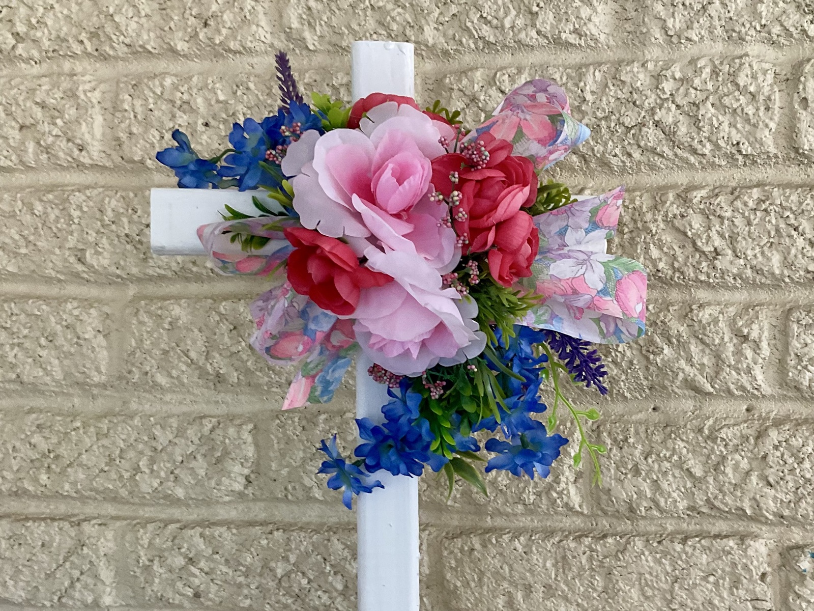Cemetery cross , grave decoration for spring, memorial for grave at ceme... - £18.83 GBP