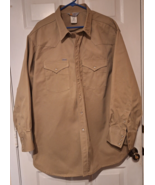 Carhartt Men’s Pearl Snap Heavy Western Work Shirt Khaki 4XL Never Worn ... - £27.45 GBP