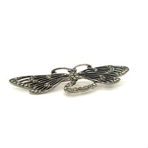 Vintage Signed 925 Sterling Art Deco Modern Abstract Marcasite Dragonfly Brooch - £37.88 GBP
