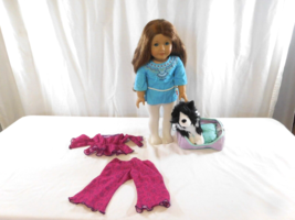 American Girl Doll Saige 2013 Girl of the Year 18&quot; Blue Eyes Freckles Red Hair + - £68.66 GBP