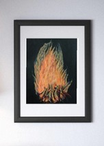 A4 Size Original Painting, Bonfire Home Decor, Camp Fire Flame Wall Art, Artwork - £31.63 GBP