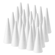 Craft Foam Cones 20-Pack, White Polystyrene Cone Shaped Foam, Foam Tree ... - $29.99