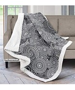 BLACK + WHITE KYOTO PATCHWORK QUILTED SHERPA SOFT THROW BLANKET 50 x 60 ... - £31.41 GBP