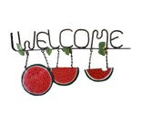 Hanging Watermelon Metal Welcome Sign Vintage - $12.72