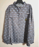 Realtree Fishing Button Down Mens Shirt sz 2XL(50/52) Gargoyle Gray Tuna - $24.18