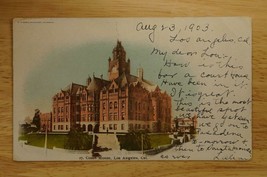 Vintage Postcard Los Angeles California to Ohio 1903 Cancel Court House UDB - £8.60 GBP