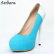 Mix Color Pointed Toe Woman Heels Custom Ladies Pump Platform Sapato Feminino Cl - £151.94 GBP
