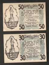 Austria Die Gemeinde SCHLIERBACH 50 &amp; 30 heller 1920 Austrian Notgeld 2psc. lot - £3.91 GBP