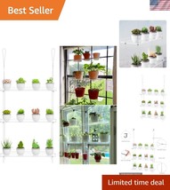 Modern 3-Tier Clear Acrylic Hanging Shelves for Stylish Plant Organization - $45.00
