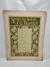 Songs By J.C. Bartlet Oliver Ditson Company Sheet Music - £11.85 GBP