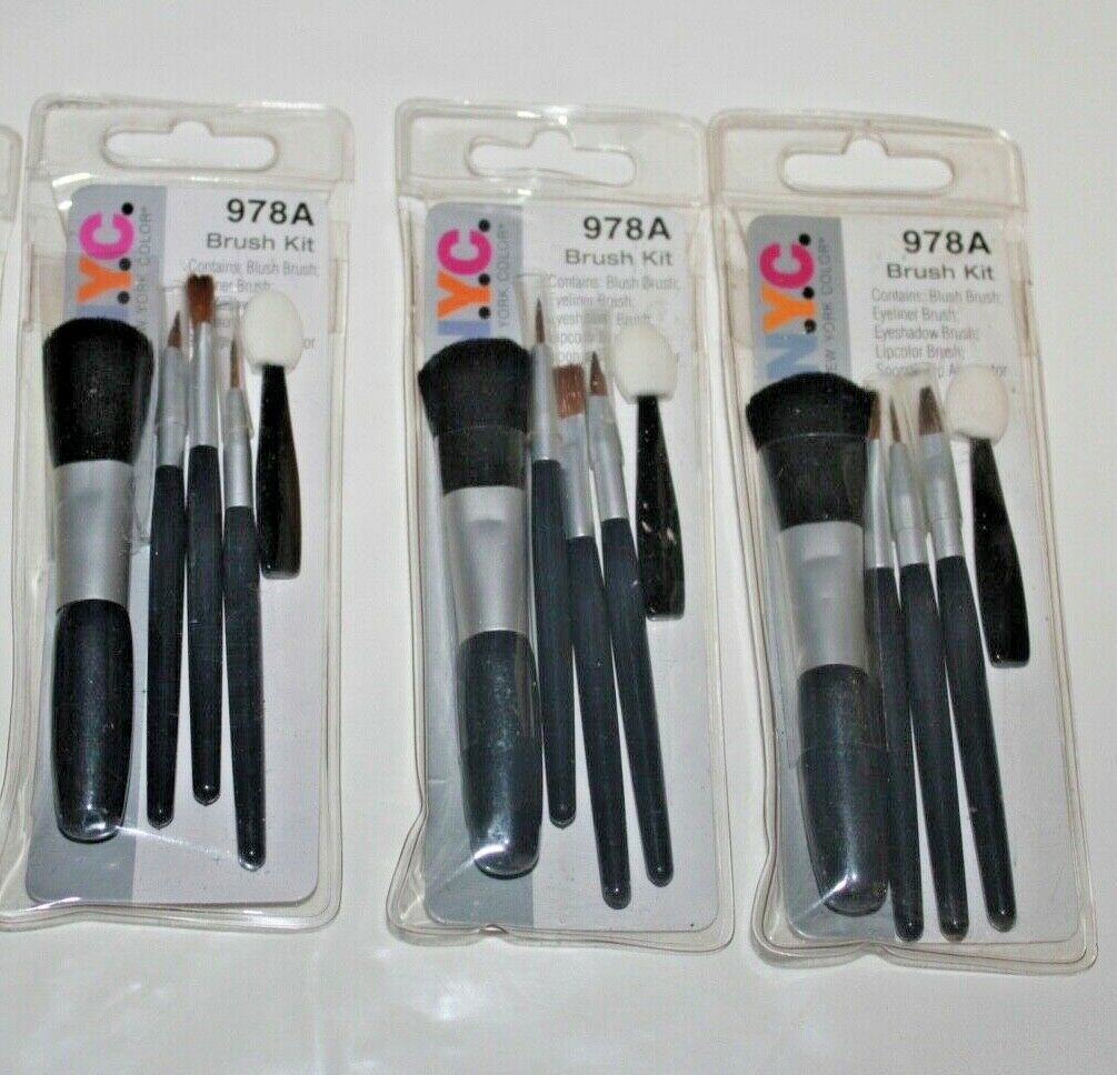 Primary image for NYC Brush Kit 978 A Blush Brow Eye Shadow Lip Shadow LOT OF 3