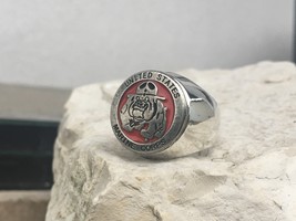 USMC MARINE CORPS RING USA BAGUE SIGNET GOLD SILVER PIN PATCH ARMY [D166] - $913.36 MXN